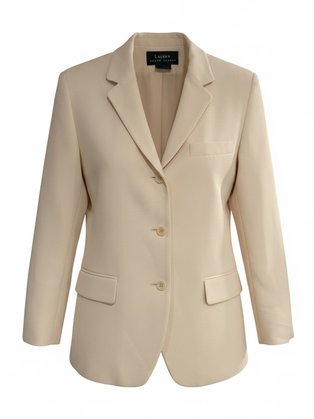Lauren Ralph Lauren Cream Notch-Lapel Blazer size 6